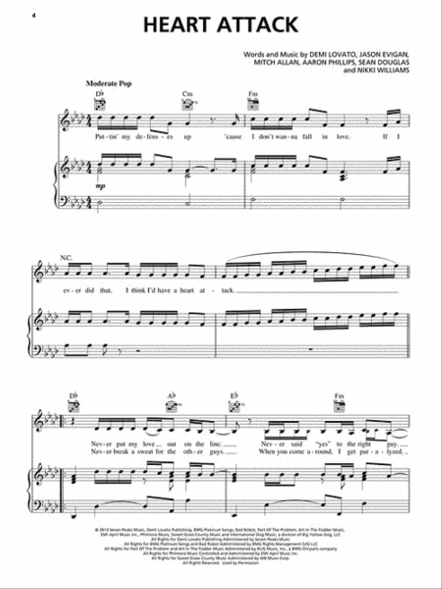 Demi Lovato - Demi Demi Lovato - Demi Piano, Vocal, Guitar scores gallery preview page 3