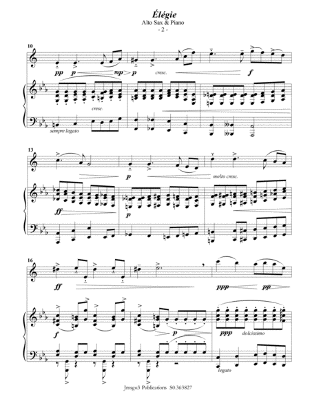 Fauré: Élégie Op. 24 for Alto Sax & Piano image number null
