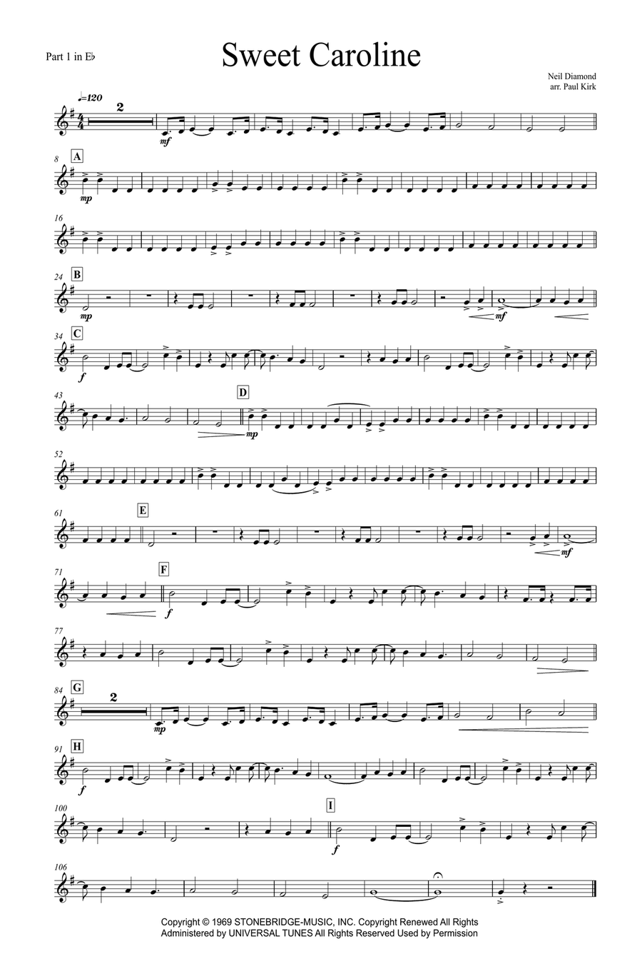 Sweet Caroline Brass Quartet scores gallery preview page 6