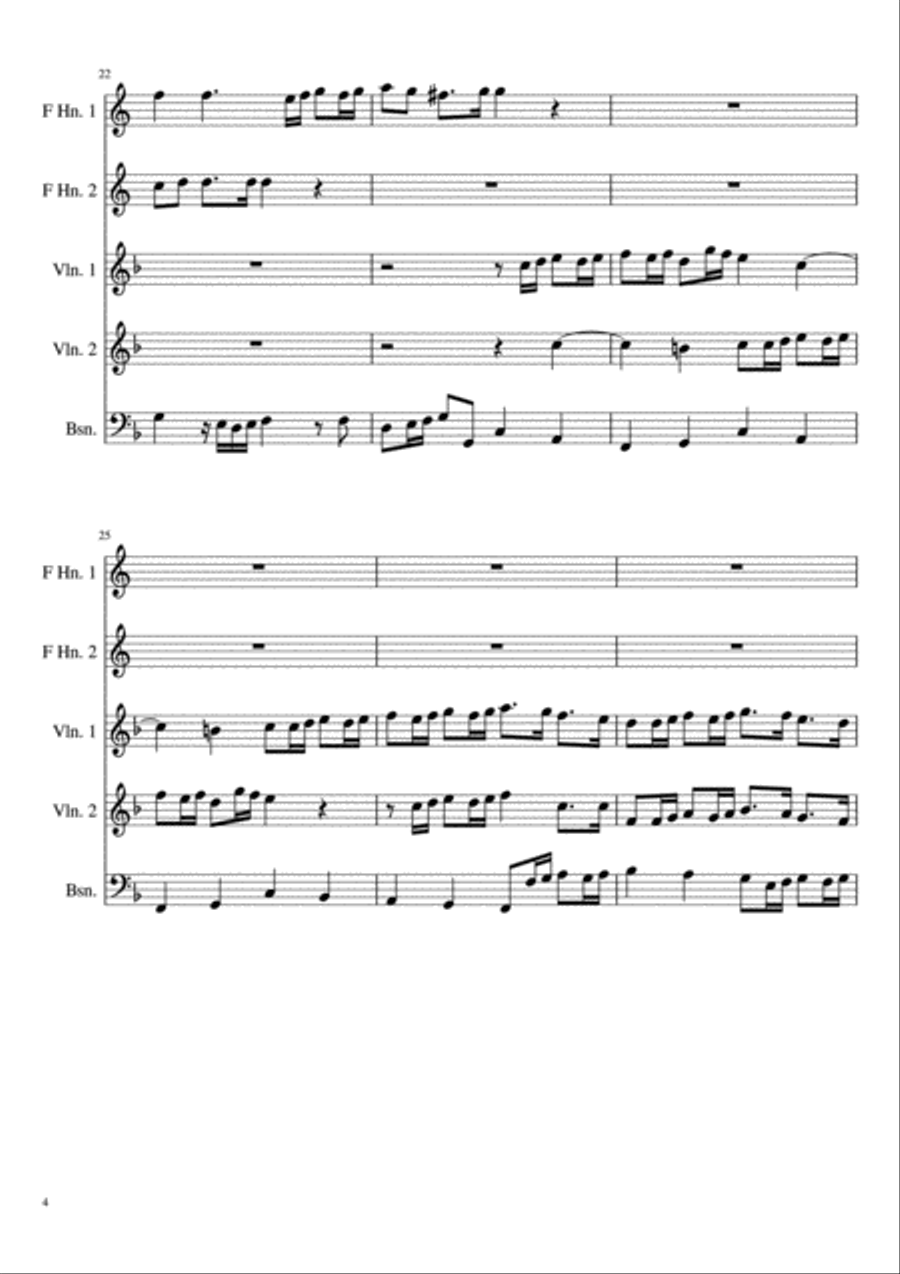 Ouverture à 5 in F major, TWV 44:8 Complete Score with Parts Small Ensemble scores gallery preview page 4