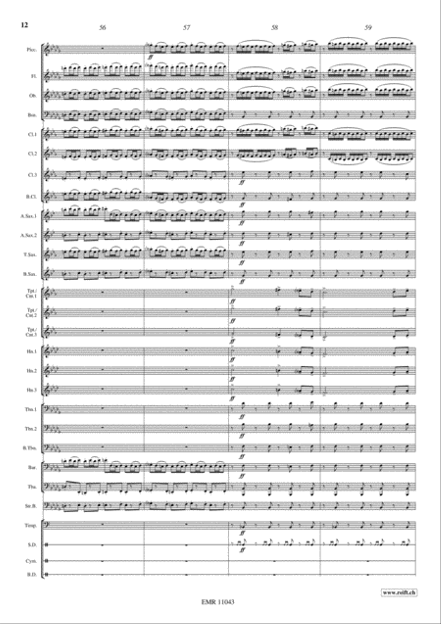Marche Slave Concert Band scores gallery preview page 13