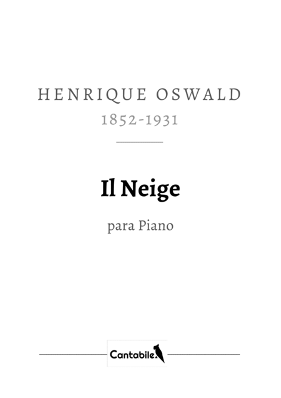 Il Neige, for piano solo Piano Solo scores gallery preview page 1