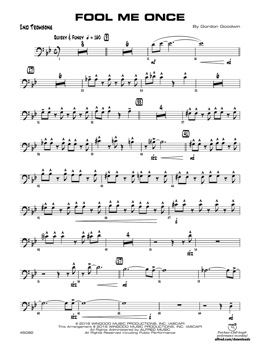 Fool Me Once: 2nd Trombone