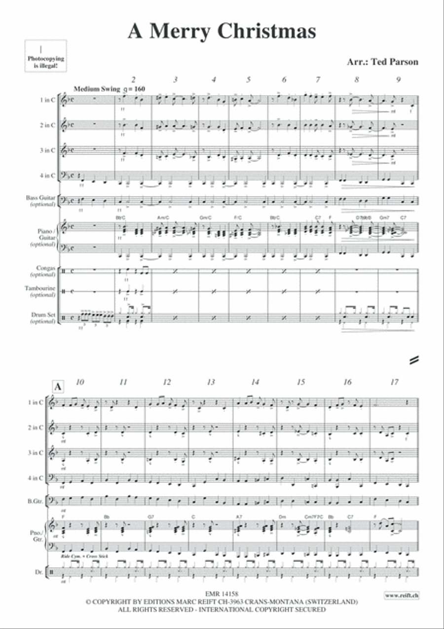 A Merry Christmas Woodwind Quartet scores gallery preview page 4