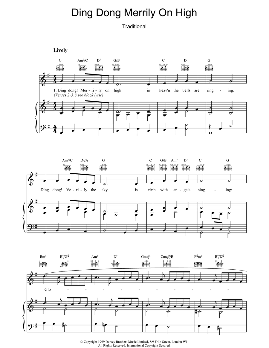 Ding Dong! Merrily On High! Guitar scores gallery preview page 1