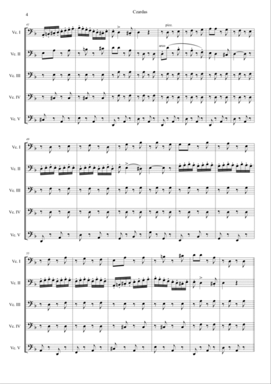 Czardas Hard Version Cello scores gallery preview page 4