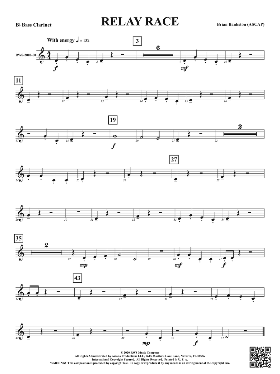 Relay Race: B-flat Bass Clarinet Bass Clarinet scores gallery preview page 1