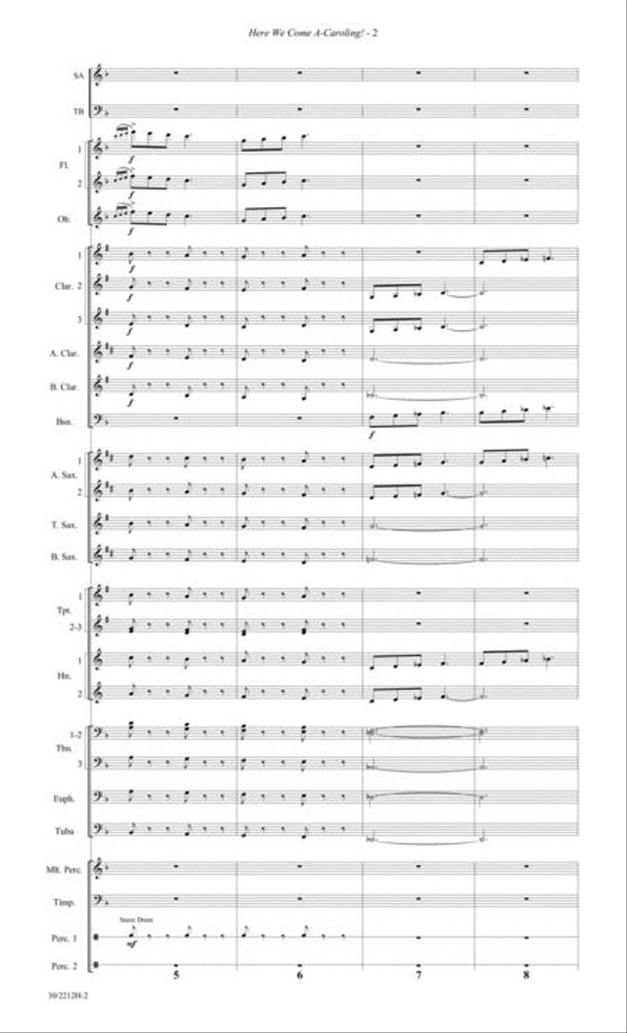 Here We Come A-Caroling! - Concert Band Score and Parts