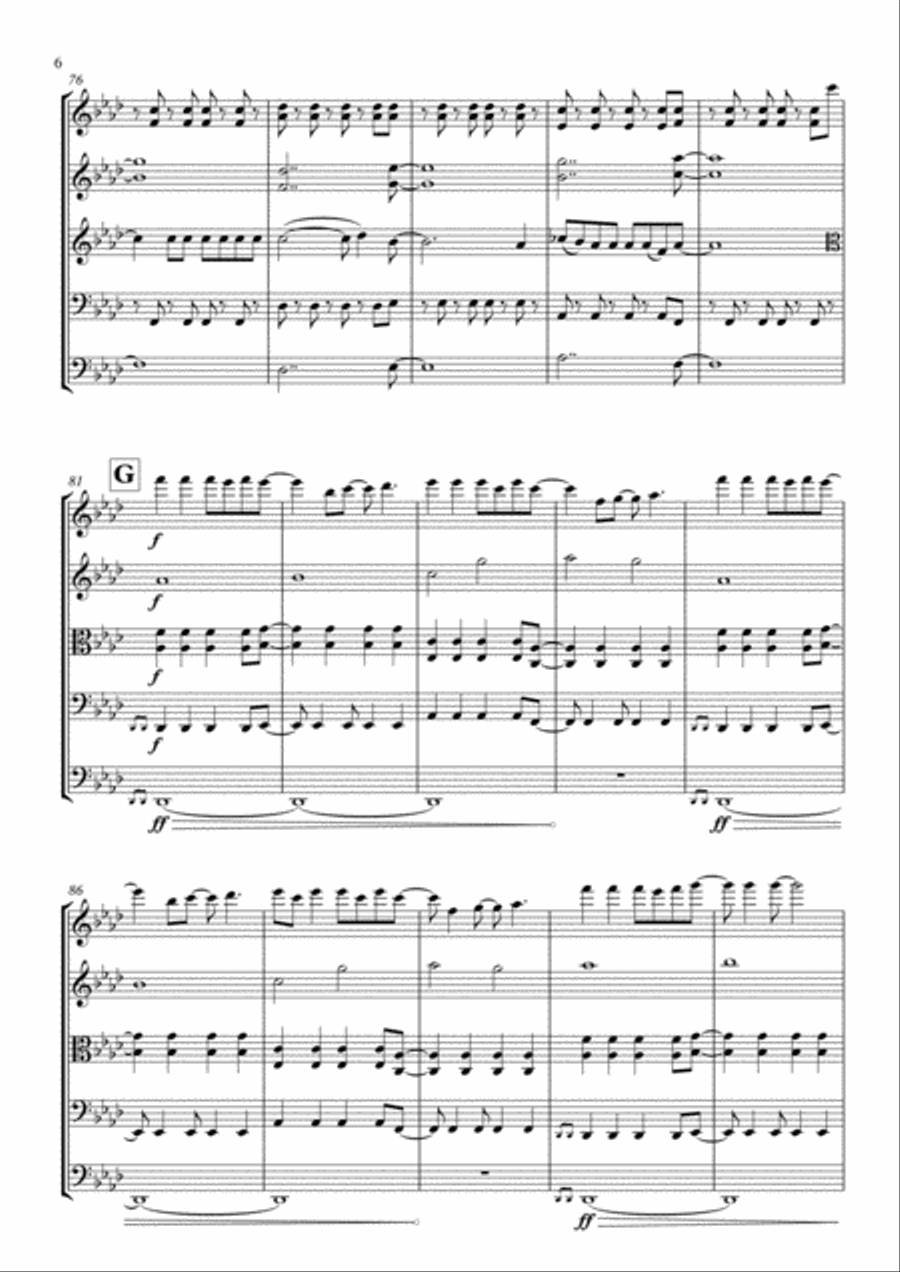 Viva La Vida String Quintet scores gallery preview page 6