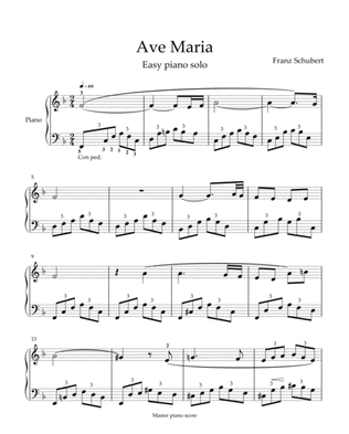 Book cover for Schubert - Ave Maria (easy piano arrangement) in F