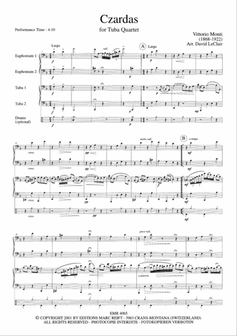 Czardas Tuba Quartet scores gallery preview page 4