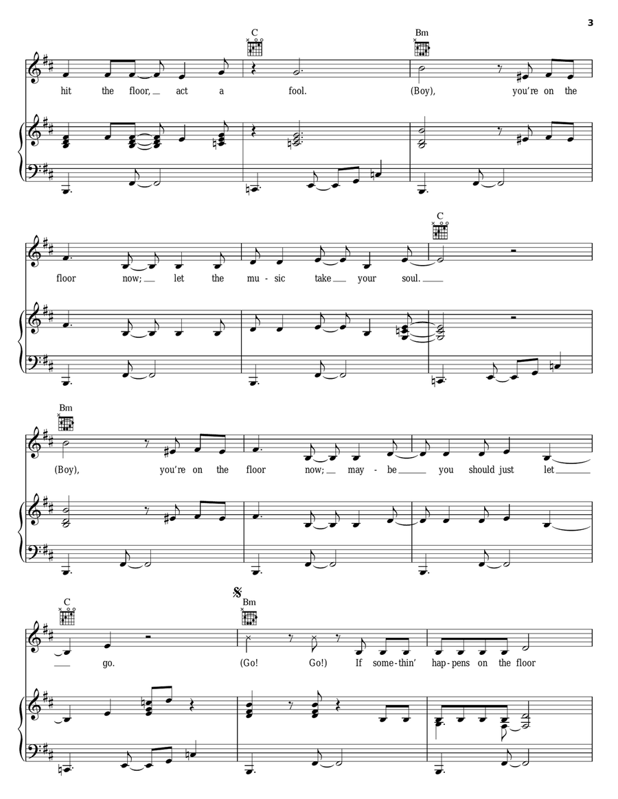 Go! Go! Piano, Vocal, Guitar scores gallery preview page 3