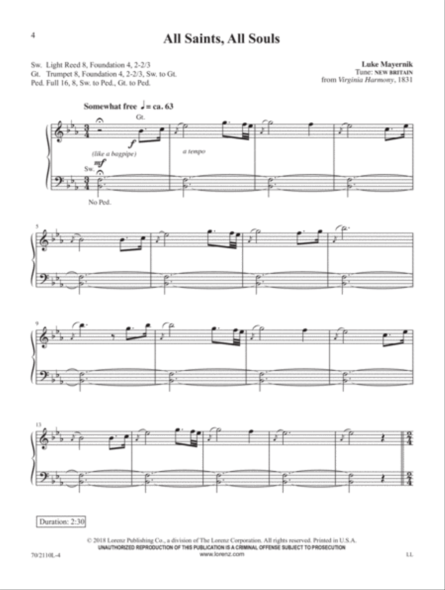 In the Ending of the Year Organ Solo scores gallery preview page 3