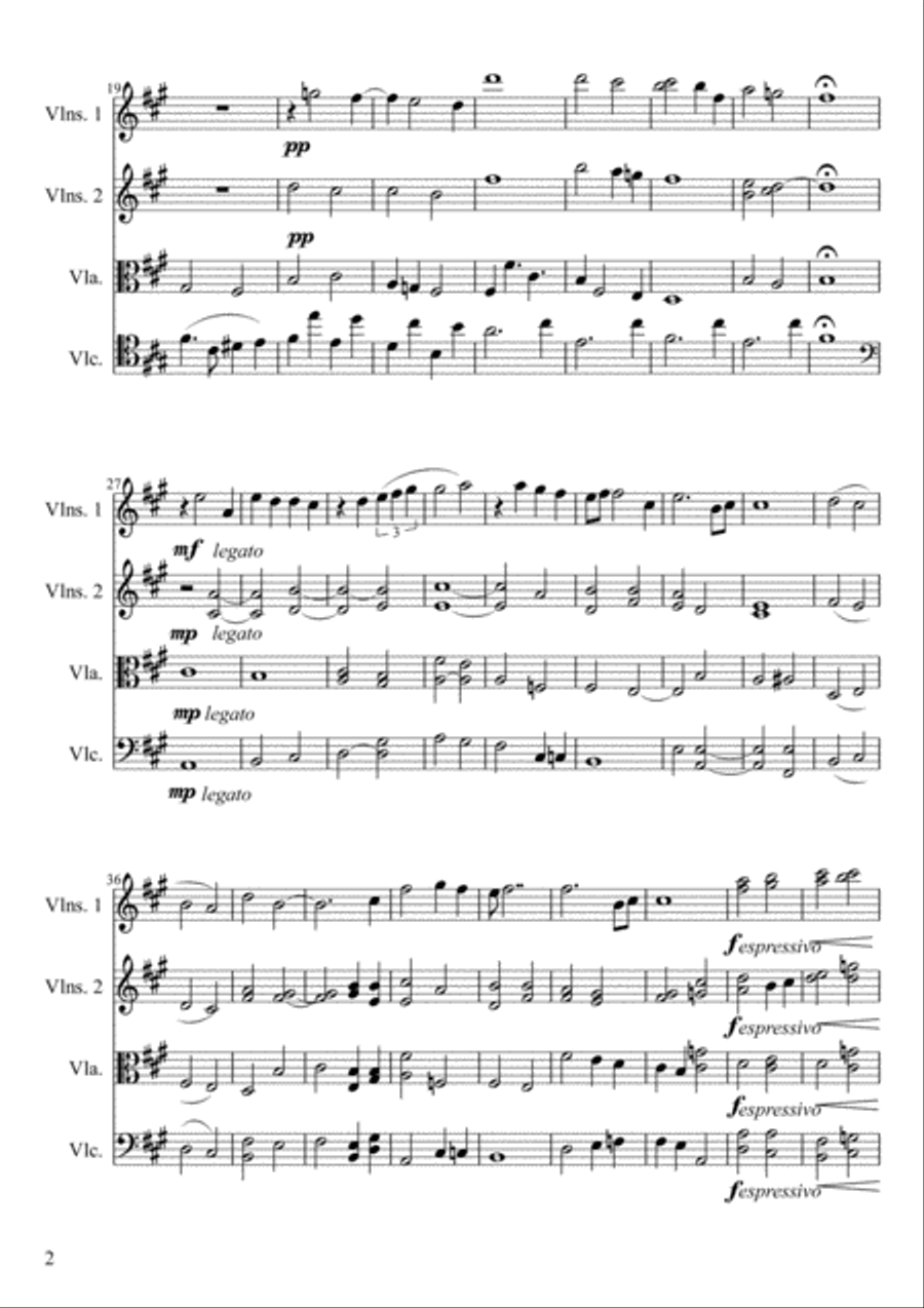 Op.1 No.1 - The Walk Op.1 No.1 - The Walk String Quartet scores gallery preview page 2
