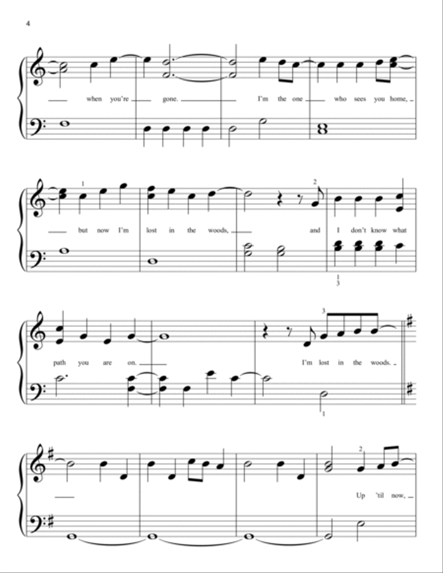 Lost In The Woods (from Disney's Frozen 2) Easy Piano scores gallery preview page 4