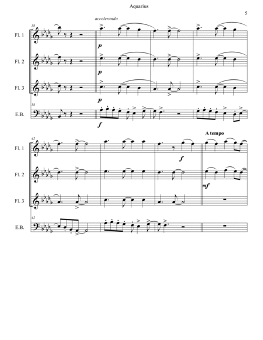 Aquarius - Score Only Small Ensemble scores gallery preview page 5
