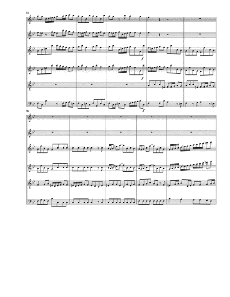 Concerto, 2 oboes, string orchestra, Op.9, no.6, G major (Arrangement for 6 recorders) String Orchestra scores gallery preview page 5
