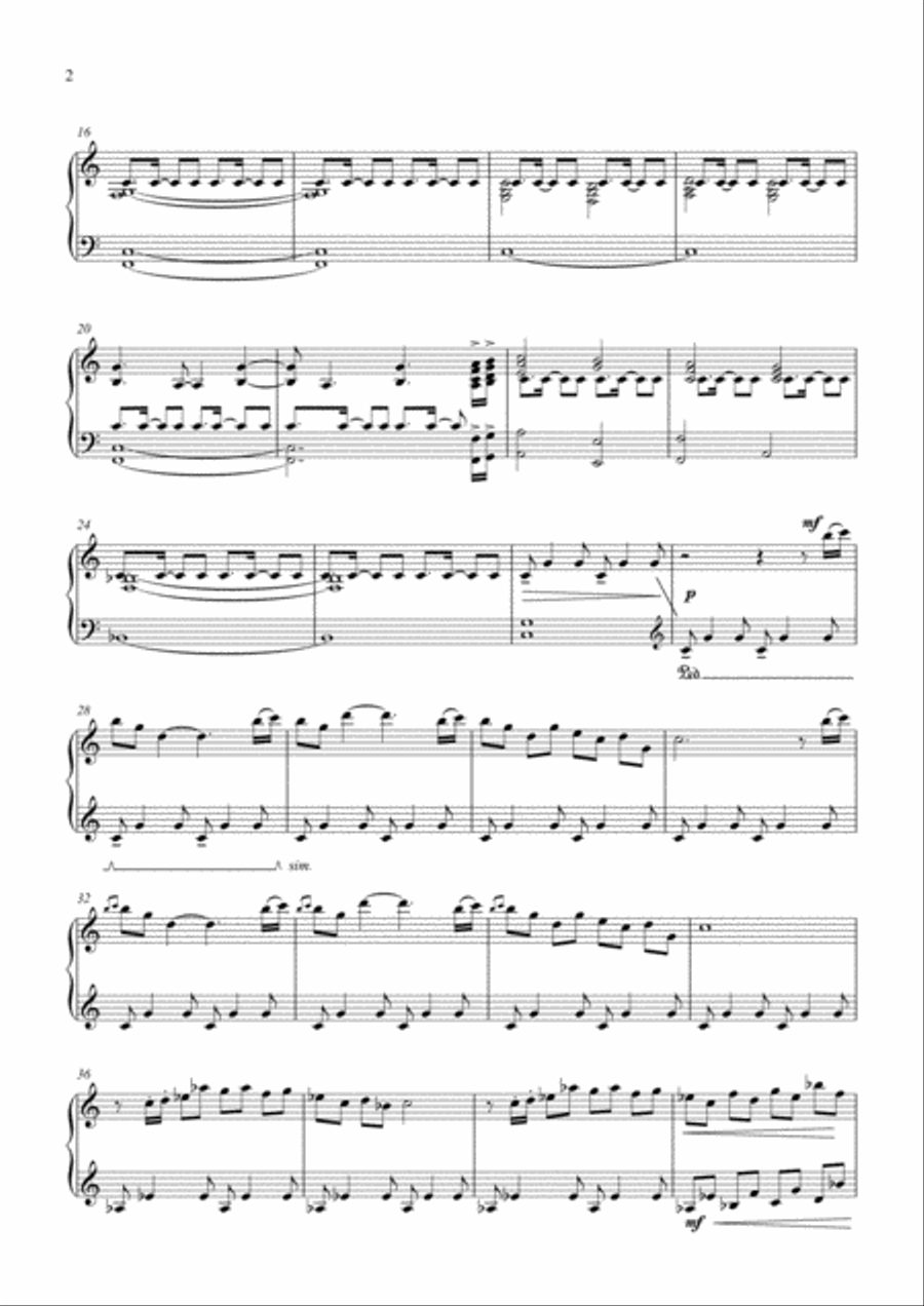 Flying Flying Piano Solo scores gallery preview page 2