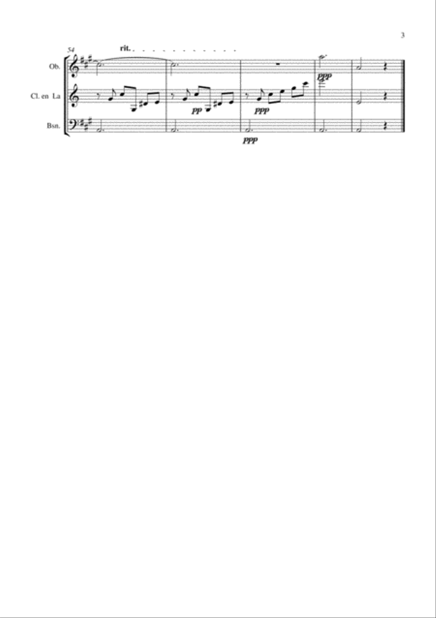 Recuerdos de la Alhambra (reed trio: oboe, clarinet and bassoon) Woodwind Trio scores gallery preview page 3