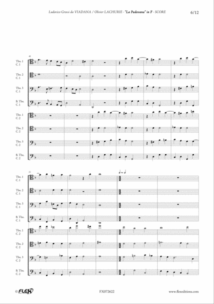 La Padovana La Padovana Trombone scores gallery preview page 6