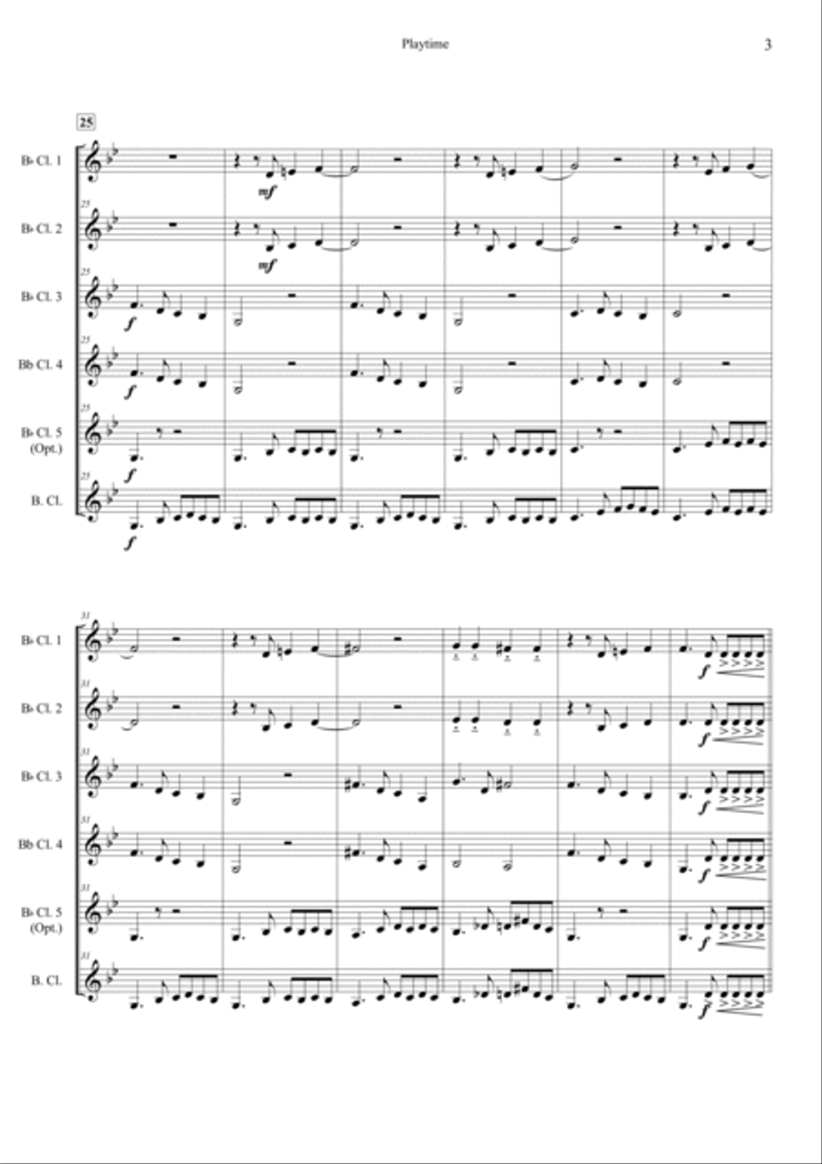 Playtime Woodwind Quintet scores gallery preview page 4