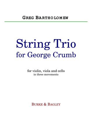 Book cover for String Trio for George Crumb