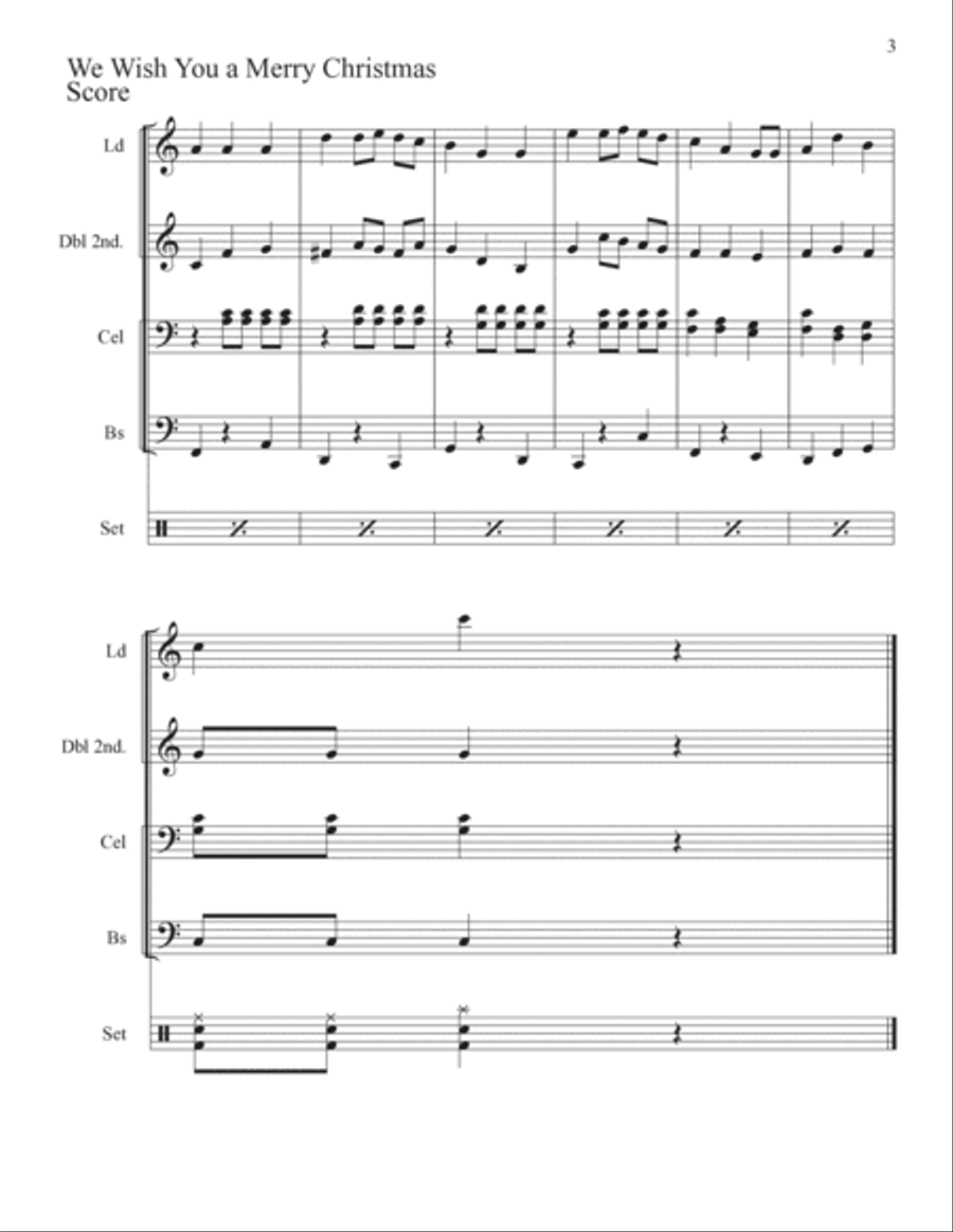 We Wish You A Merry Christmas Steel Drum Band scores gallery preview page 3