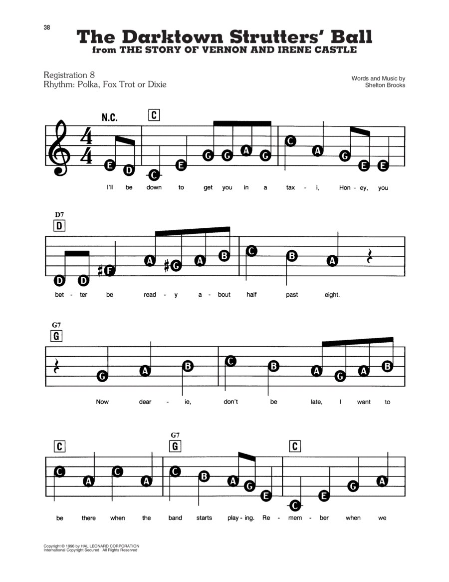 The Darktown Strutters' Ball Electronic Keyboard scores gallery preview page 1