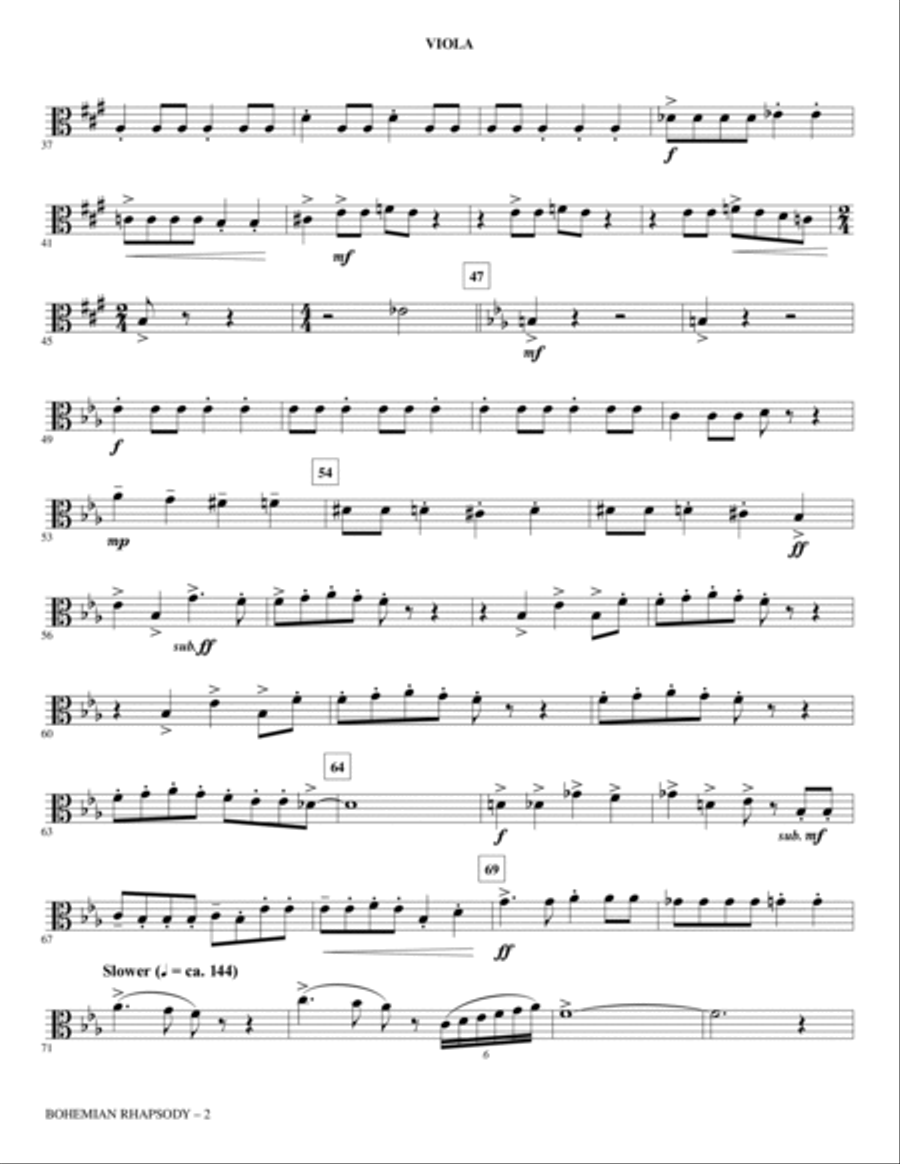Bohemian Rhapsody (arr. Mark Brymer) - Viola Choir scores gallery preview page 2