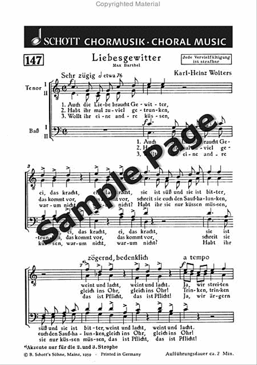 Wolters Kh Liebesgewitter Men's Choir scores gallery preview page 2