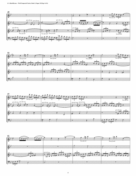 Fugue 10 from Well-Tempered Clavier, Book 2 (Double Reed Quartet) image number null