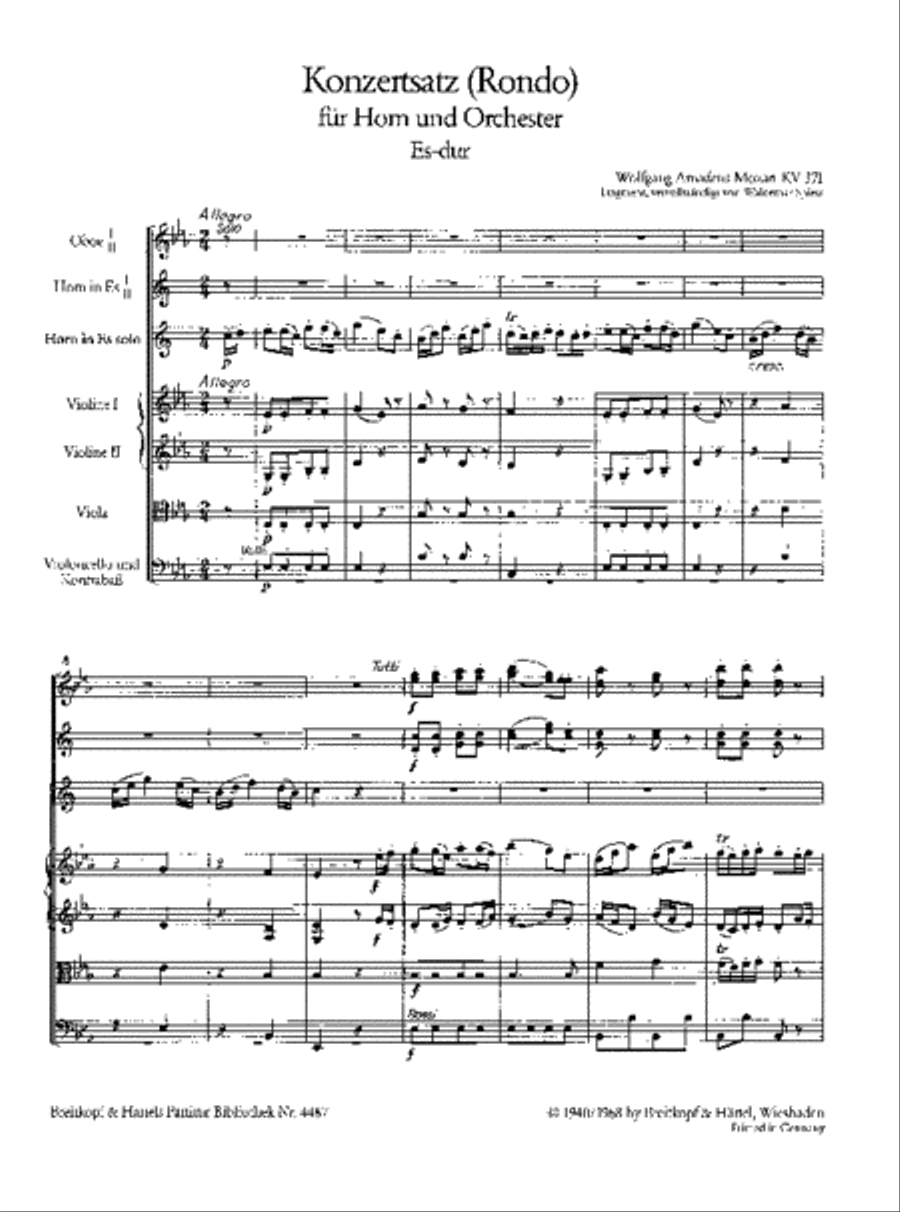 Concert Rondo in E flat major K. 371 Orchestra scores gallery preview page 2