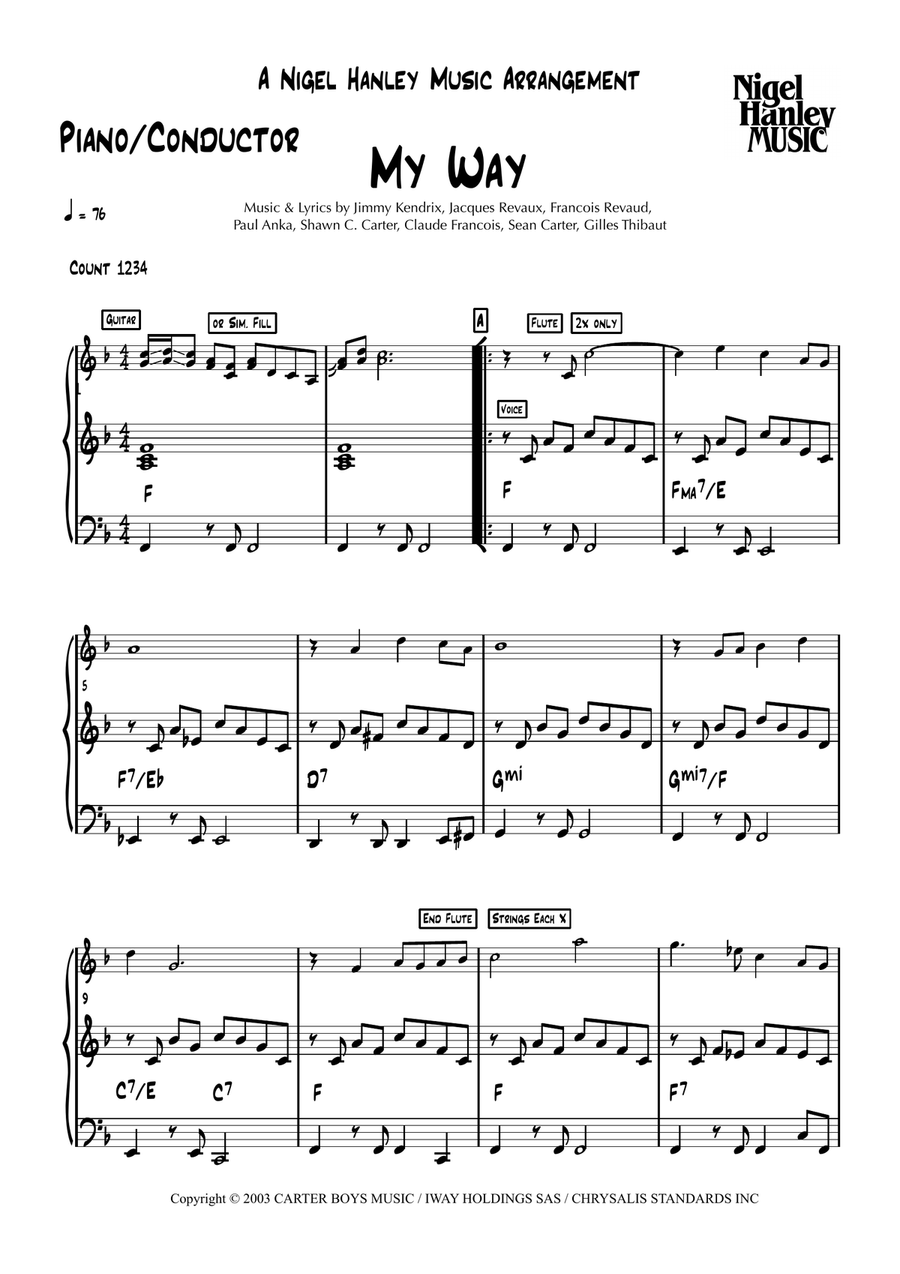 I Did It My Way Jazz Ensemble scores gallery preview page 1