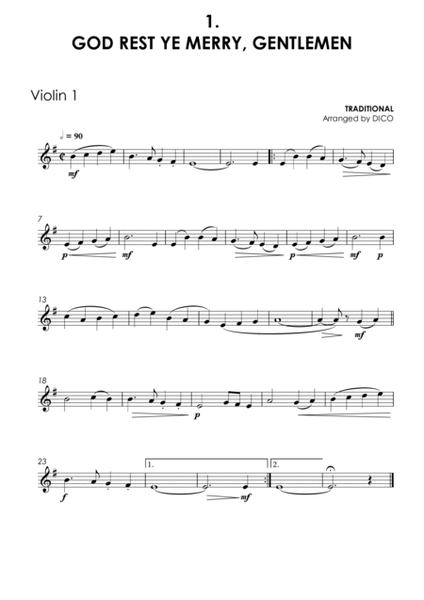 10 Christmas Carols for String Quartet, Vol. 1 - Violin 1 (lead)