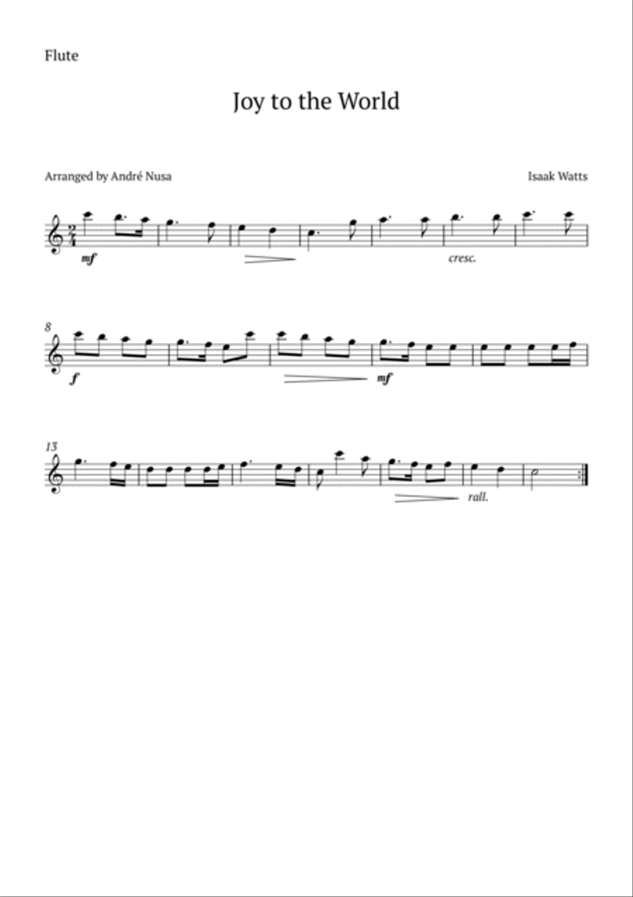 Joy to the World Woodwind Quartet scores gallery preview page 3