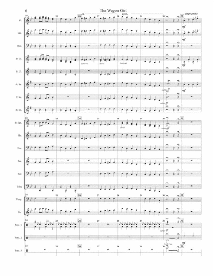 The Wagon Girl Concert Band scores gallery preview page 6