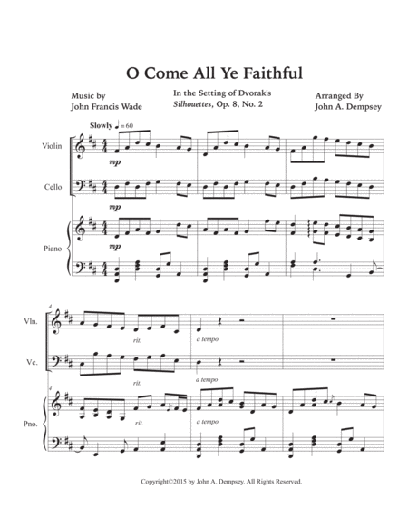 O Come All Ye Faithful (Piano Trio): Violin, Cello and Piano image number null