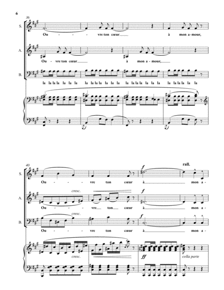 BIZET George: Ouvre ton cœur (SAB choir, piano accompaniment) image number null