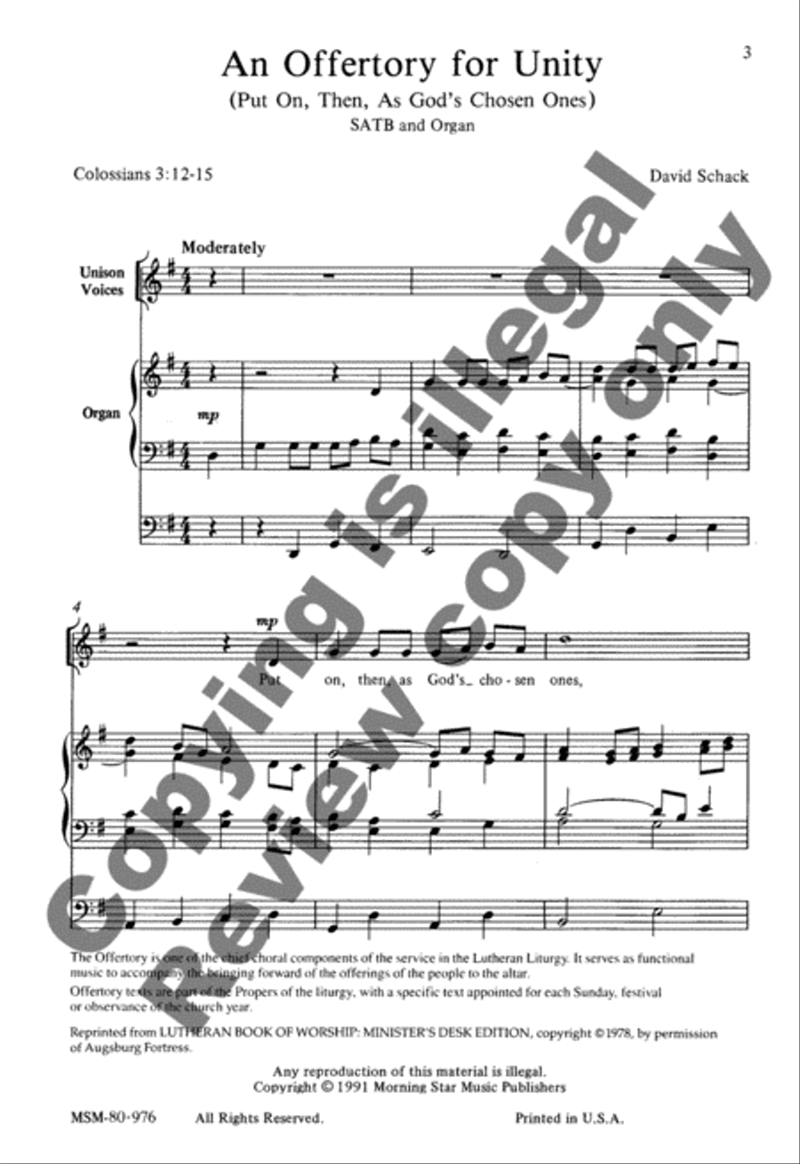 Offertory for Unity 4-Part scores gallery preview page 3