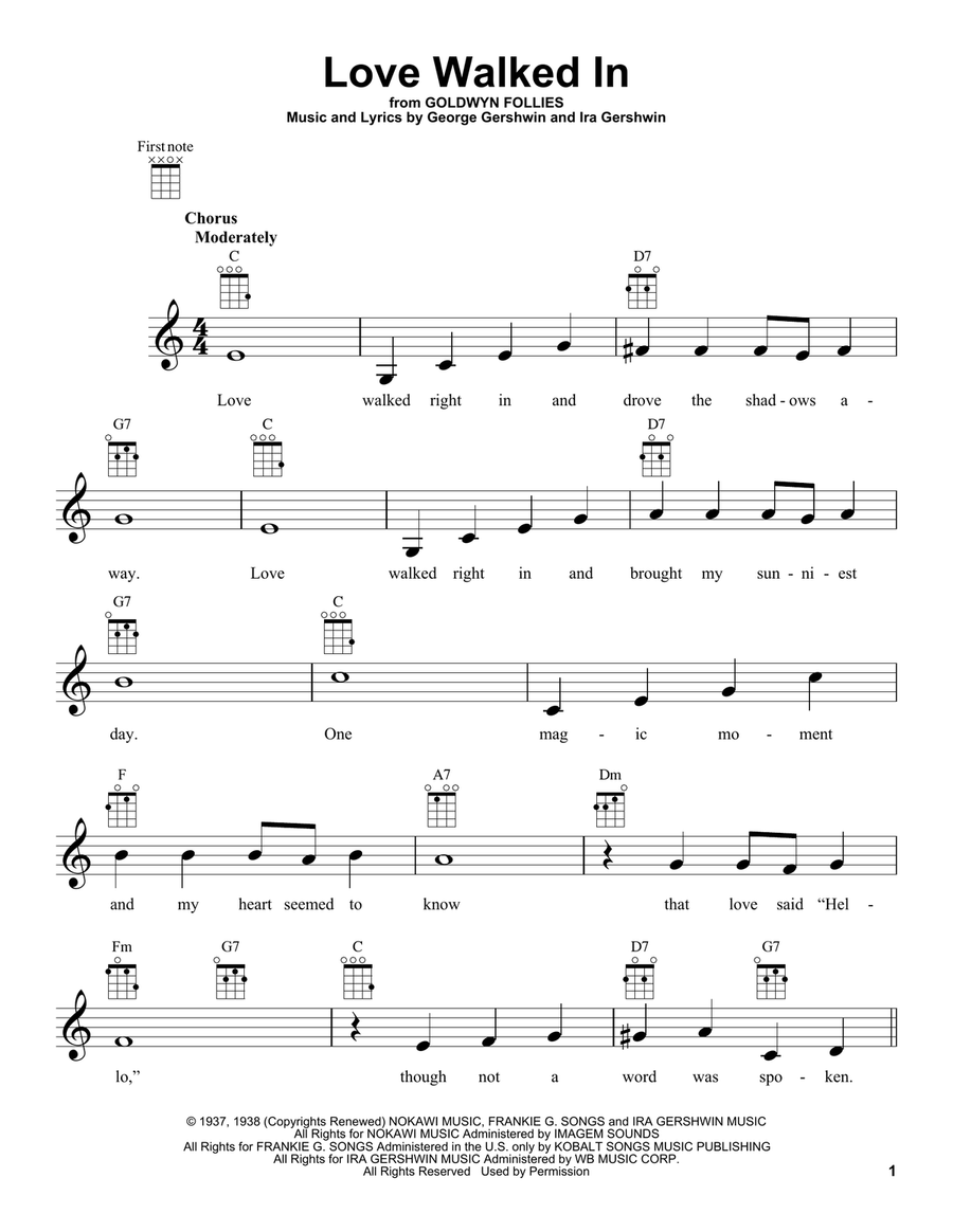 Love Walked In Love Walked In Ukulele scores gallery preview page 1