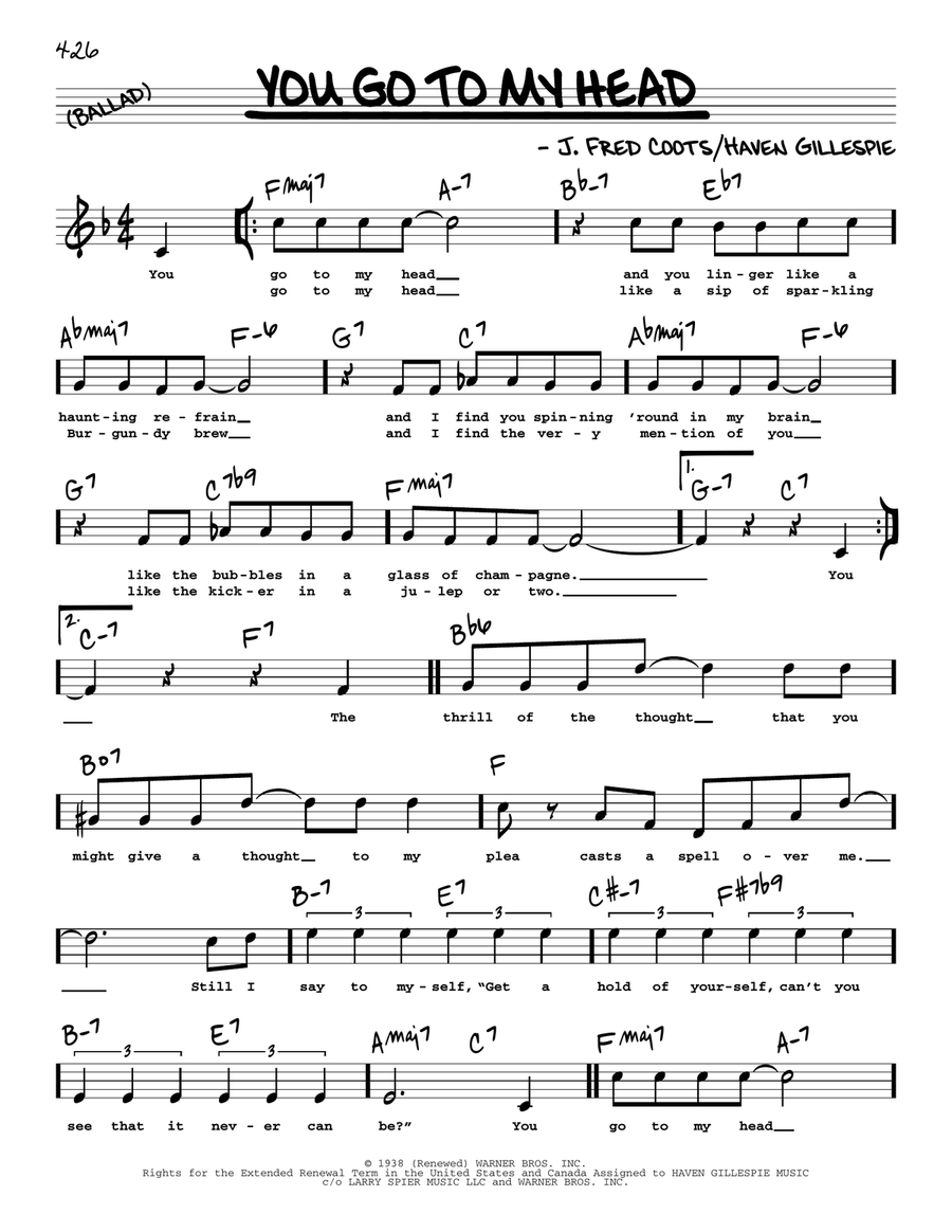 You Go To My Head (High Voice) High Voice scores gallery preview page 1