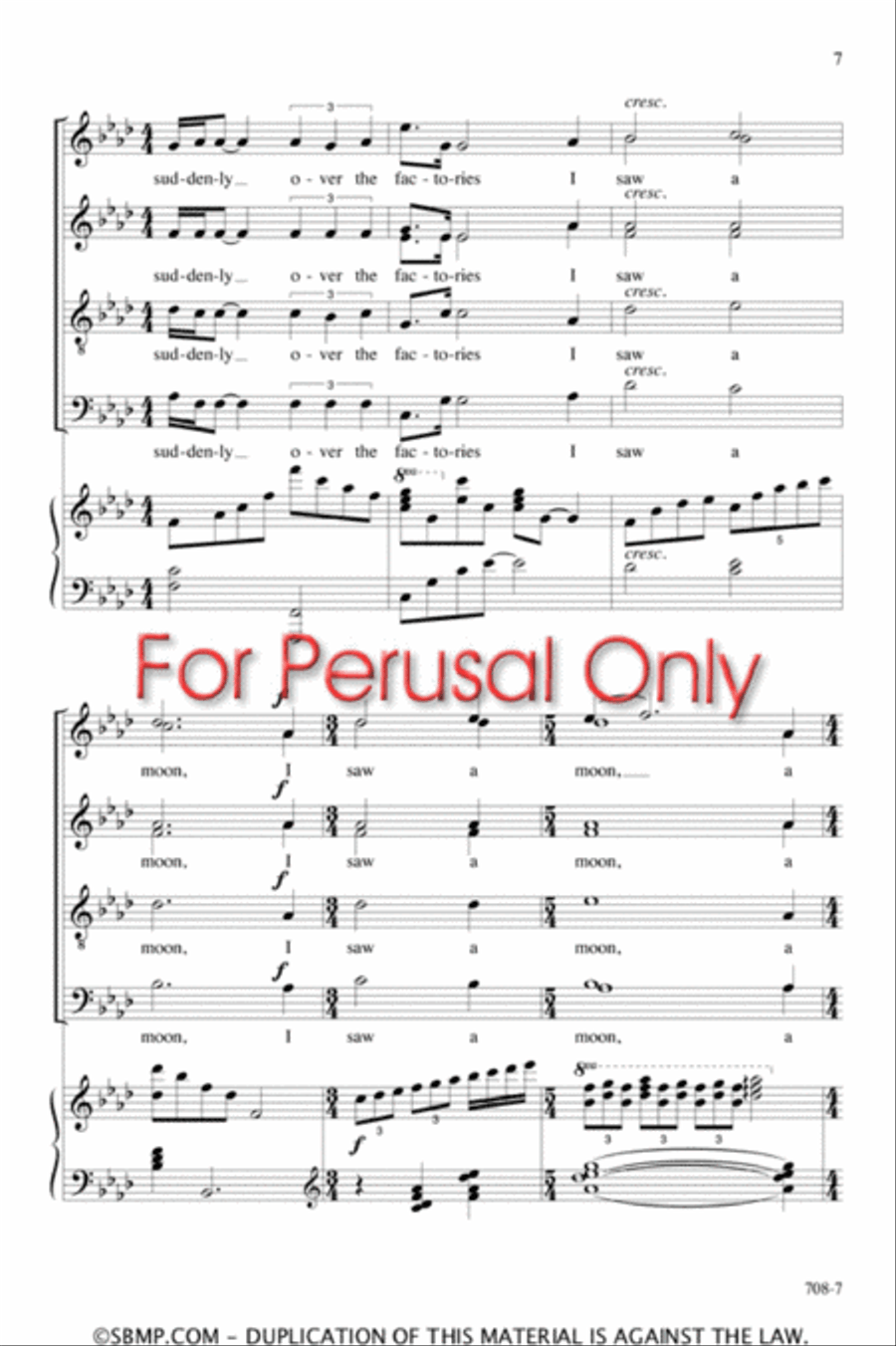 The New Moon - SATB divisi Octavo Divisi scores gallery preview page 7