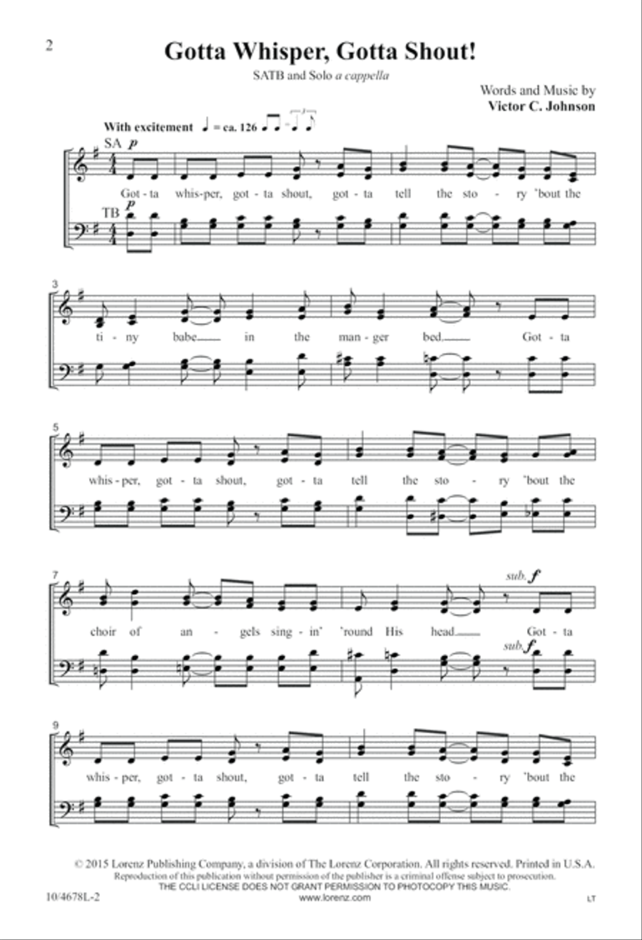 Gotta Whisper, Gotta Shout! 4-Part scores gallery preview page 2