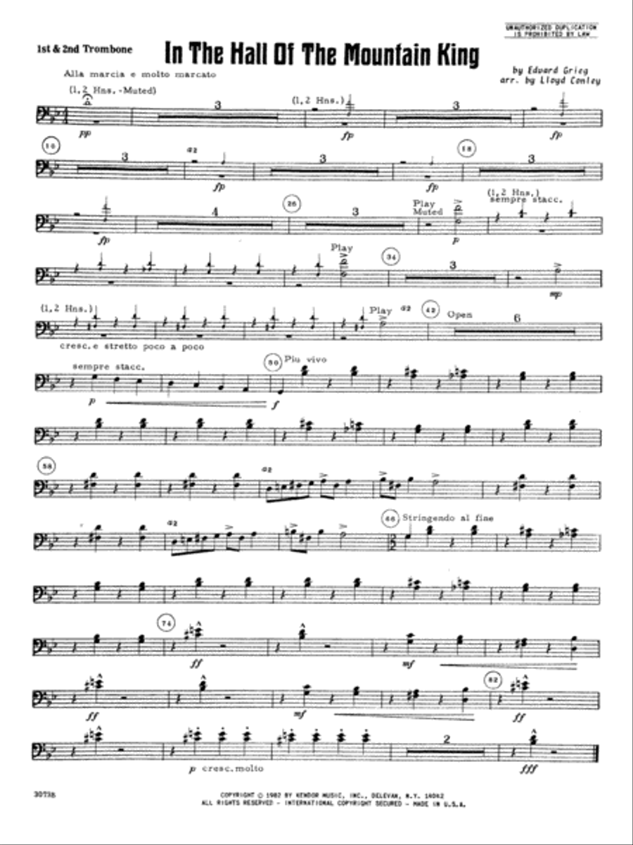 In the hall of the outlet mountain king trombone
