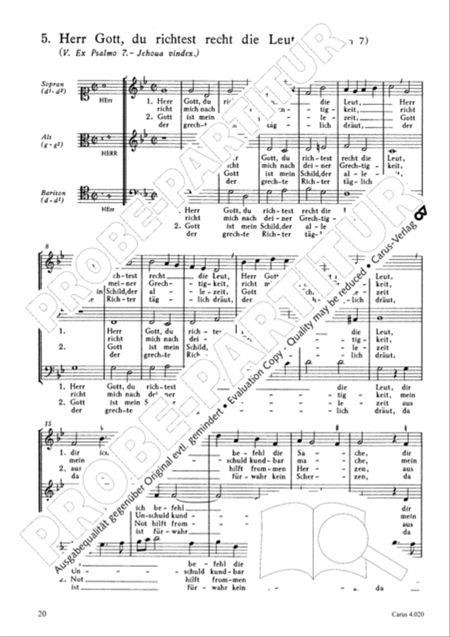 Calvisius: Tricinia. Psalmen und Motetten zu drei Stimmen Choir scores gallery preview page 21