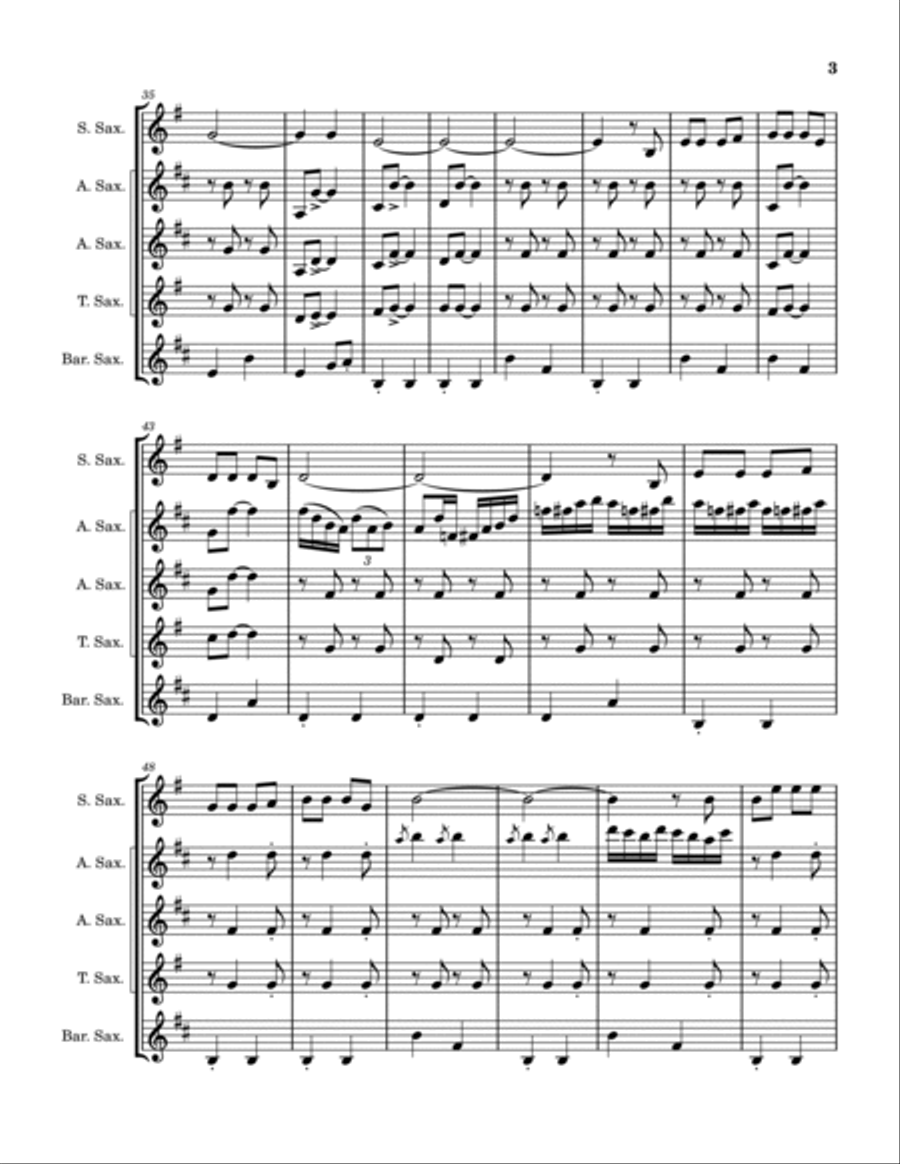 (Ghost) Riders In The Sky (A Cowboy Legend) Saxophone Quintet scores gallery preview page 4