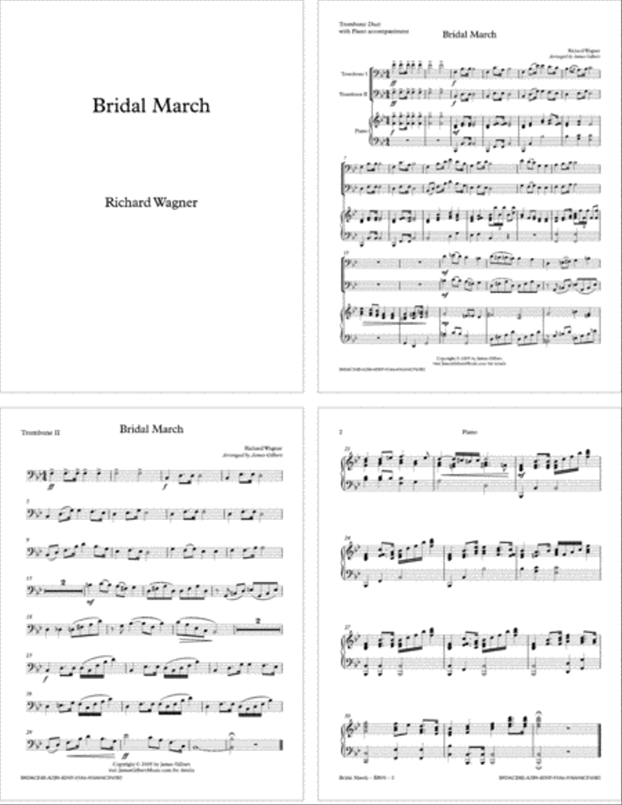 Bridal March Bridal March Trombone Duet scores gallery preview page 1
