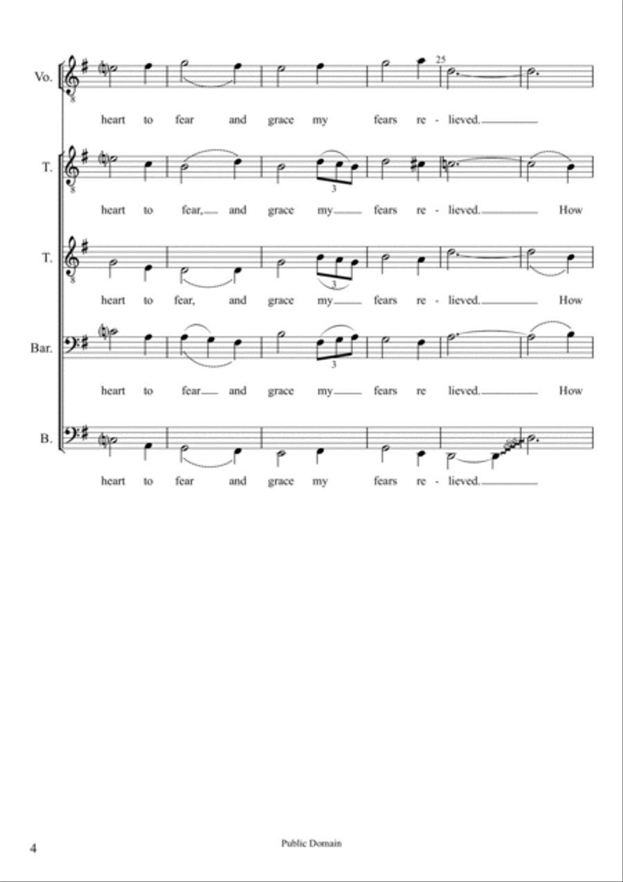 Amazing Grace TTBB a cappella TTBB scores gallery preview page 4