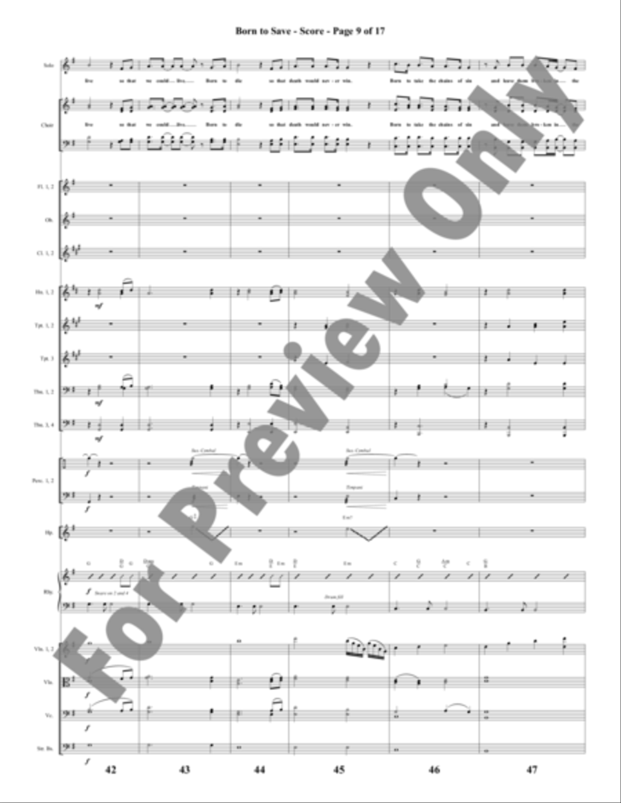 Born to Save - Orchestration Choir scores gallery preview page 10
