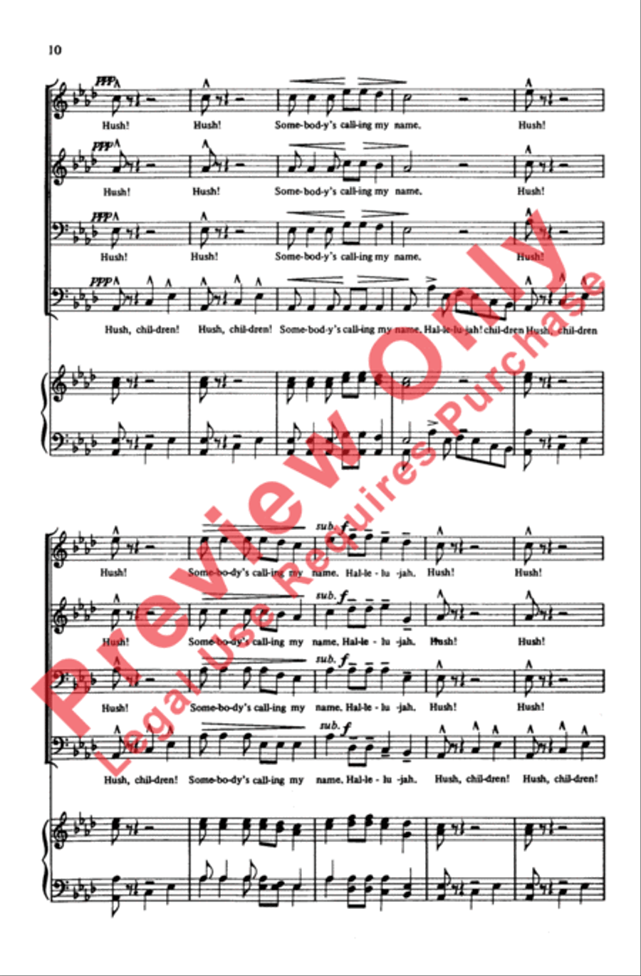Somebody's Calling My Name Men's Choir scores gallery preview page 9